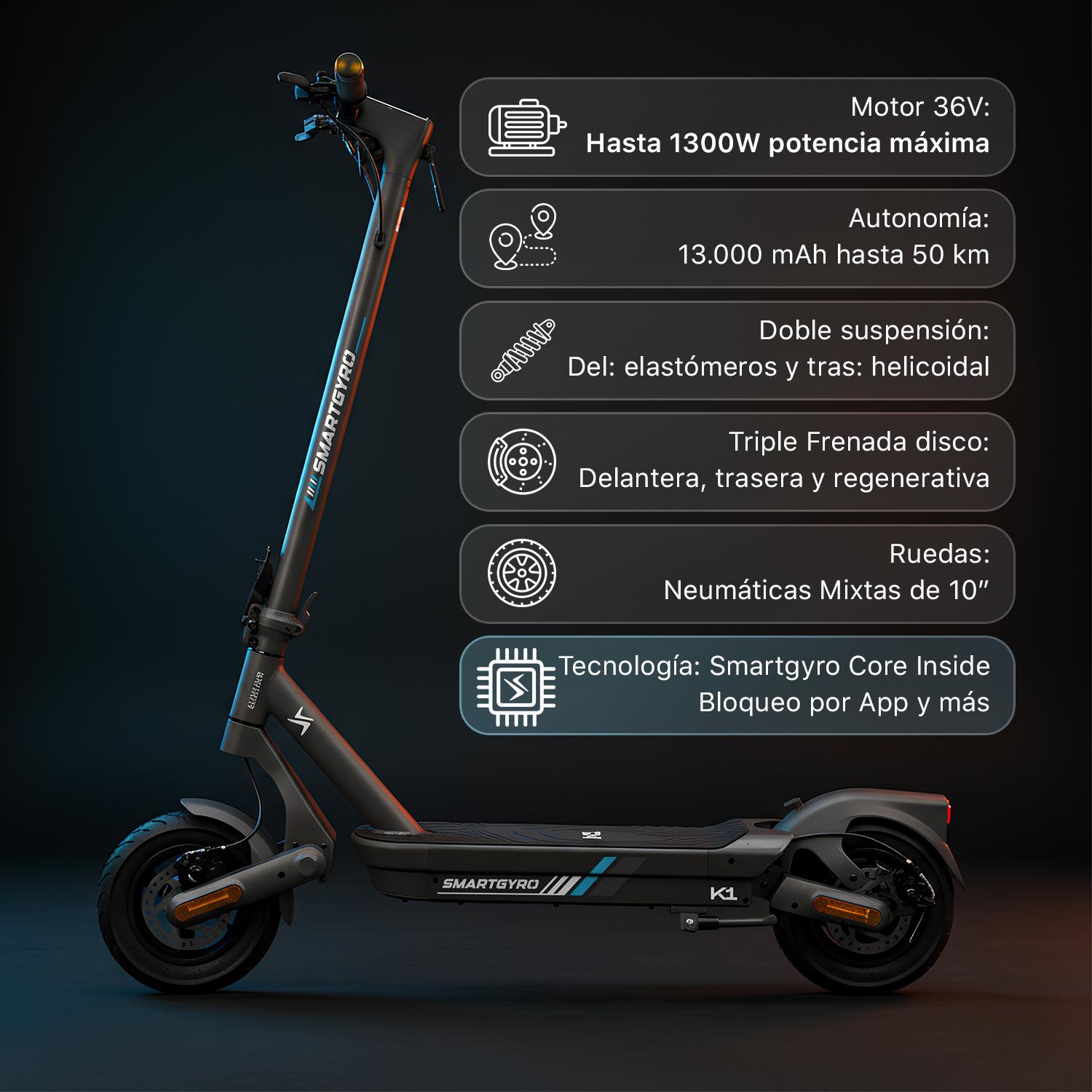 smartGyro Patinete eléctrico K2 - Reacondicionado Certificado SAT (Homologado DGT) - foto 13