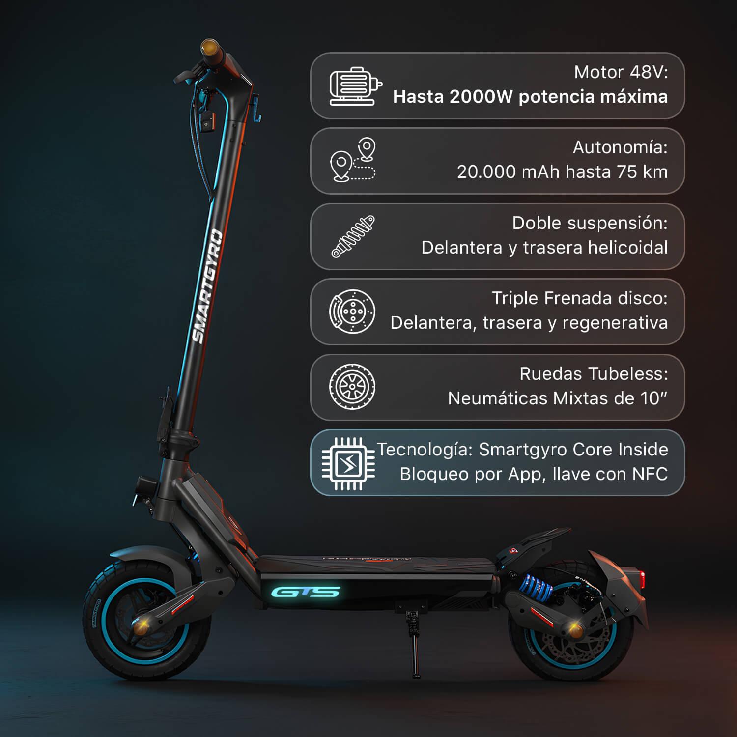 smartGyro Patinete eléctrico Rockway GTS - Reacondicionado Certificado SAT (Homologado DGT) - foto 17