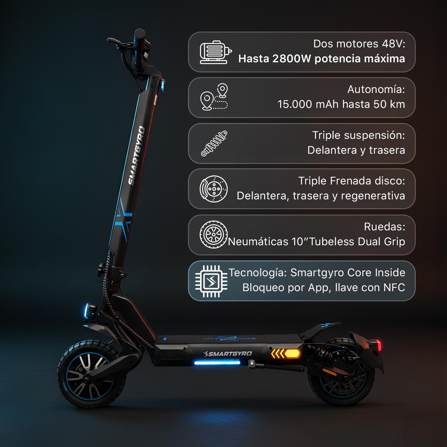 smartGyro Patinete eléctrico CrossOver Dual Max 2 - Reacondicionado Certificado SAT (Homologado DGT) - foto 13