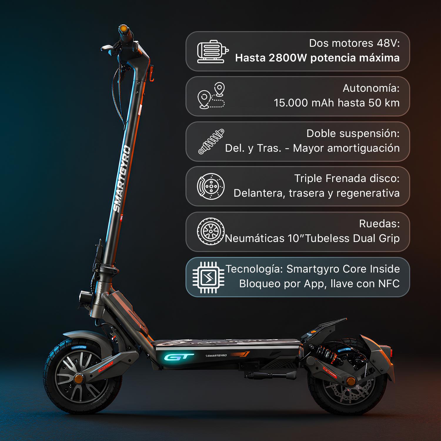Patinete eléctrico Rockway GT Dual - smartGyro (Homologado DGT) - foto 14