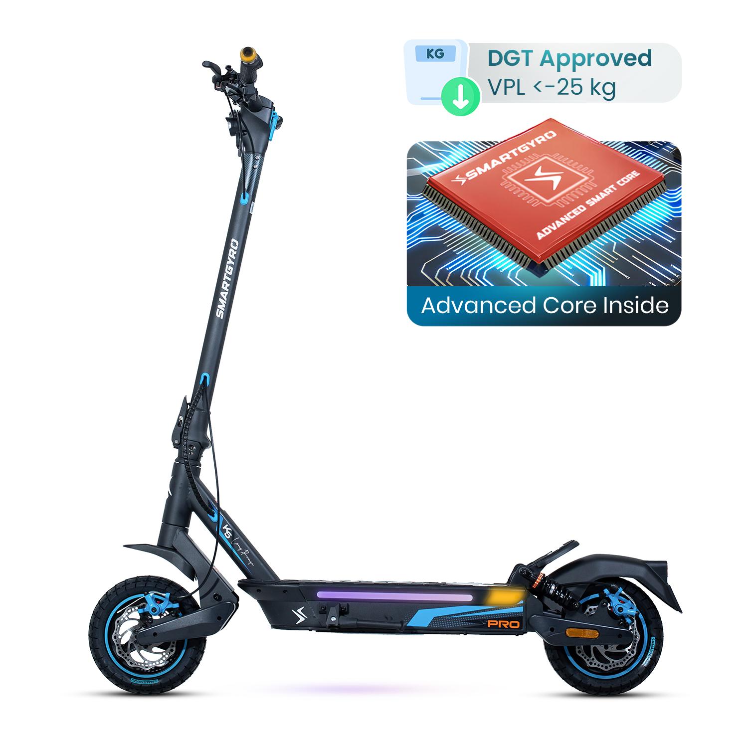 smartGyro Patinete eléctrico K5 Pro LR - Reacondicionado Certificado SAT (Homologado DGT)