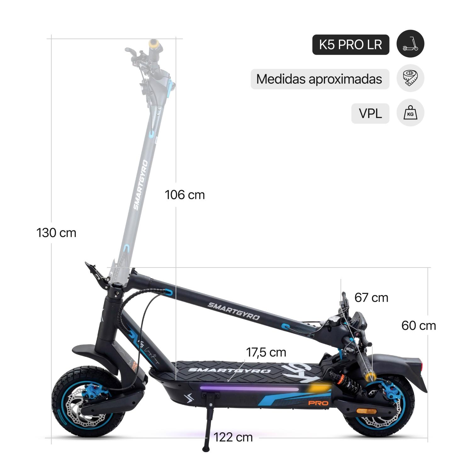 smartGyro Patinete eléctrico K5 Pro LR - Reacondicionado Certificado SAT (Homologado DGT) - foto 17