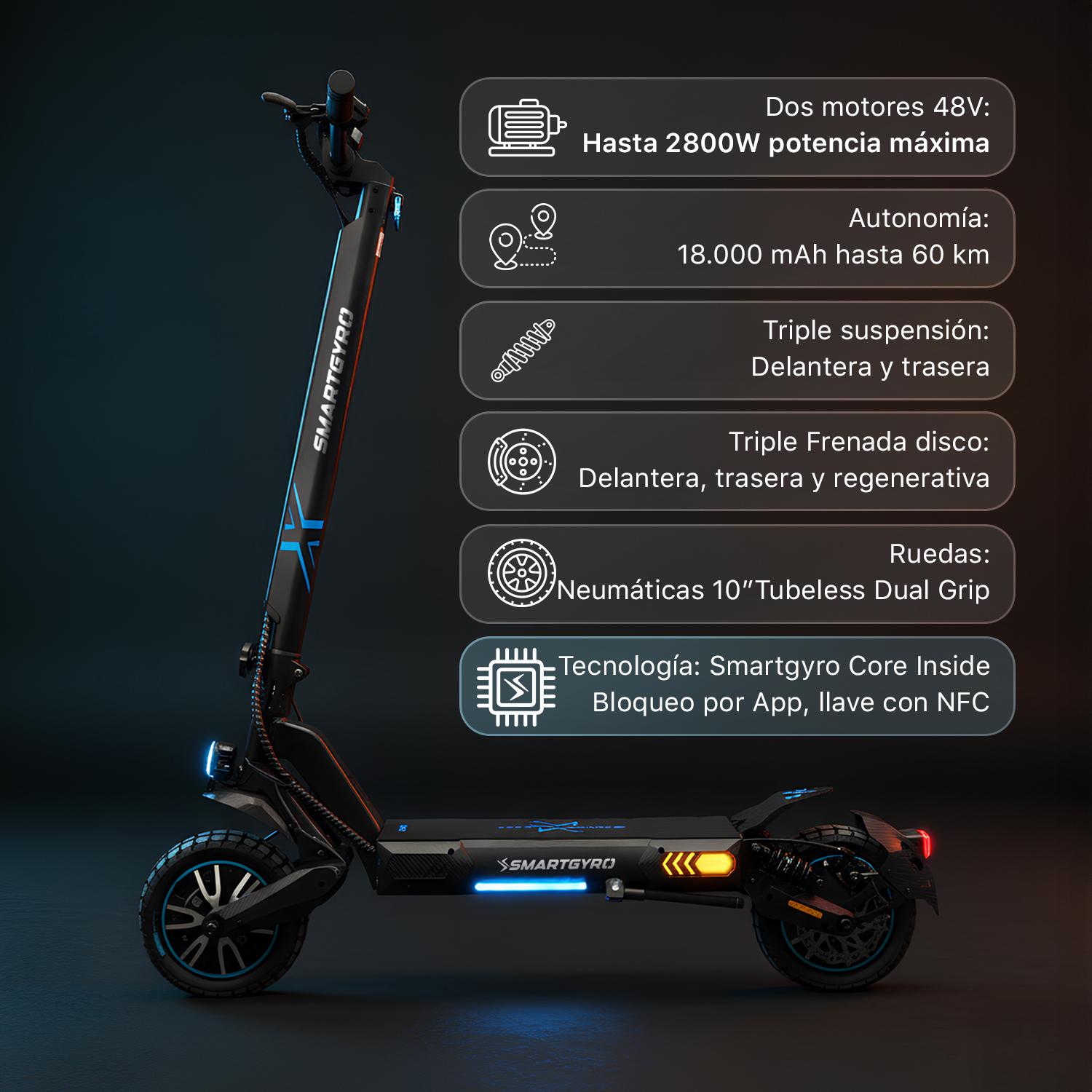 smartGyro Patinete eléctrico CrossOver Dual Max 2 LR - Reacondicionado Certificado SAT (Homologado DGT) - foto 13