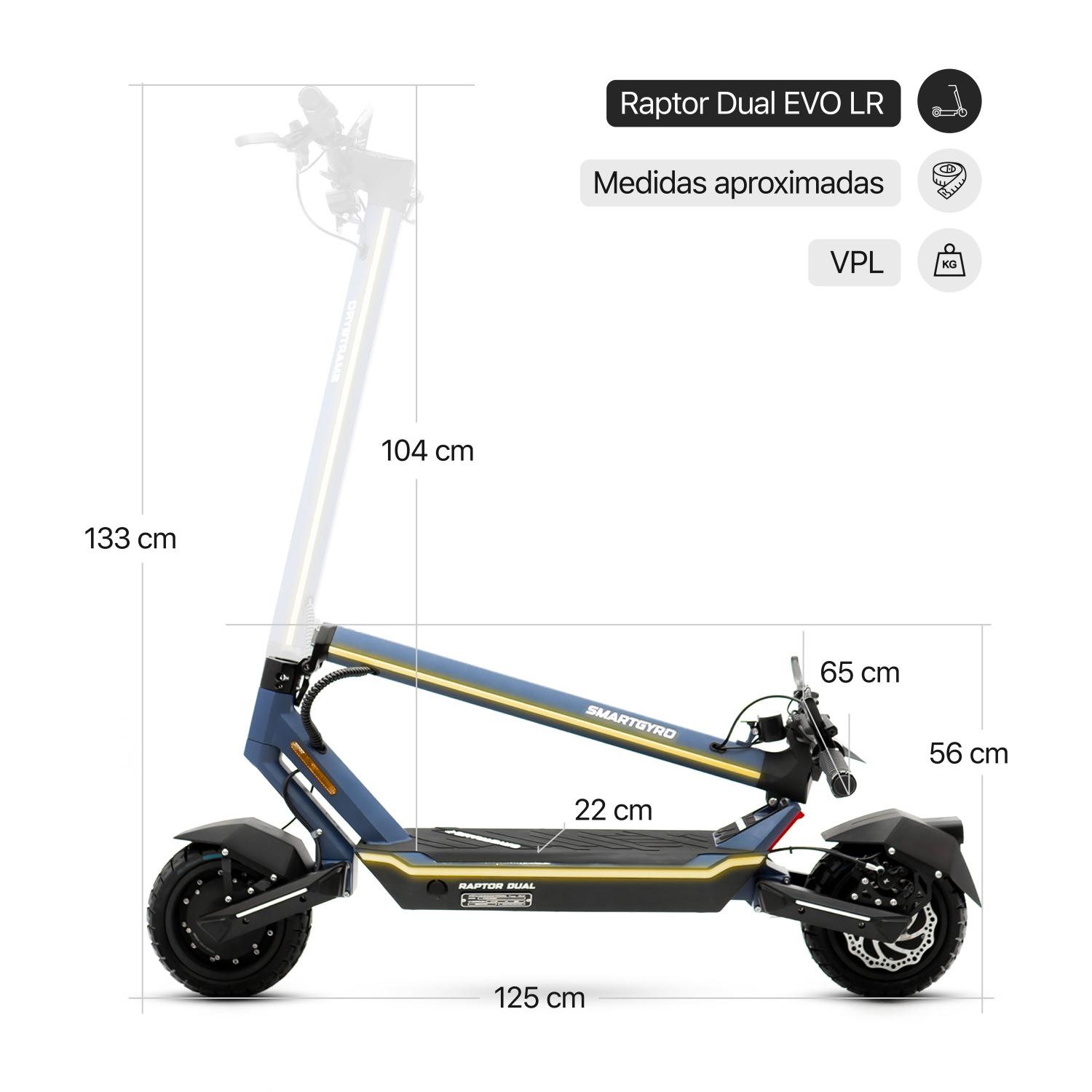 smartGyro Patinete eléctrico Raptor Dual Evo LR - Reacondicionado Certificado SAT (Homologado DGT) - foto 37