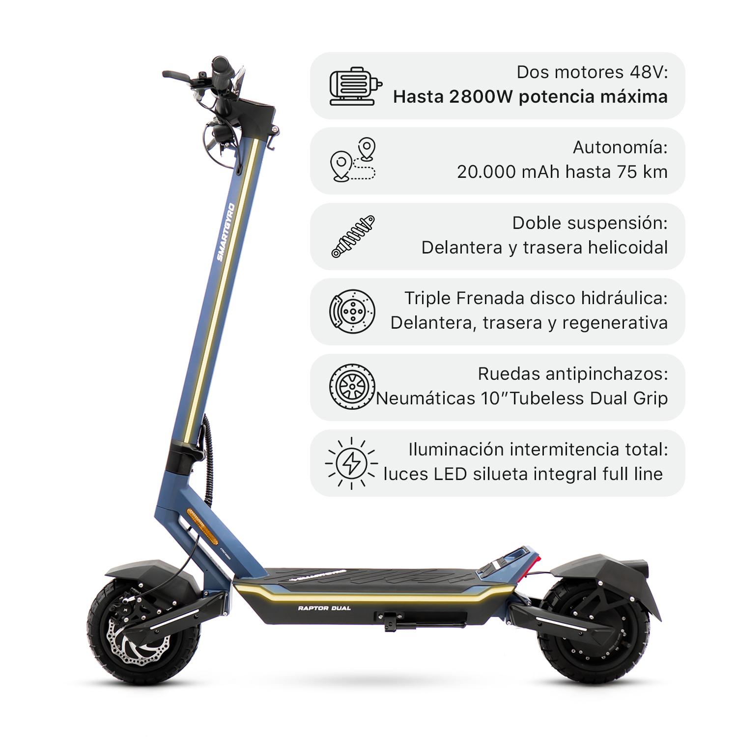 smartGyro Patinete eléctrico Raptor Dual Evo LR - Reacondicionado Certificado SAT (Homologado DGT) - foto 39