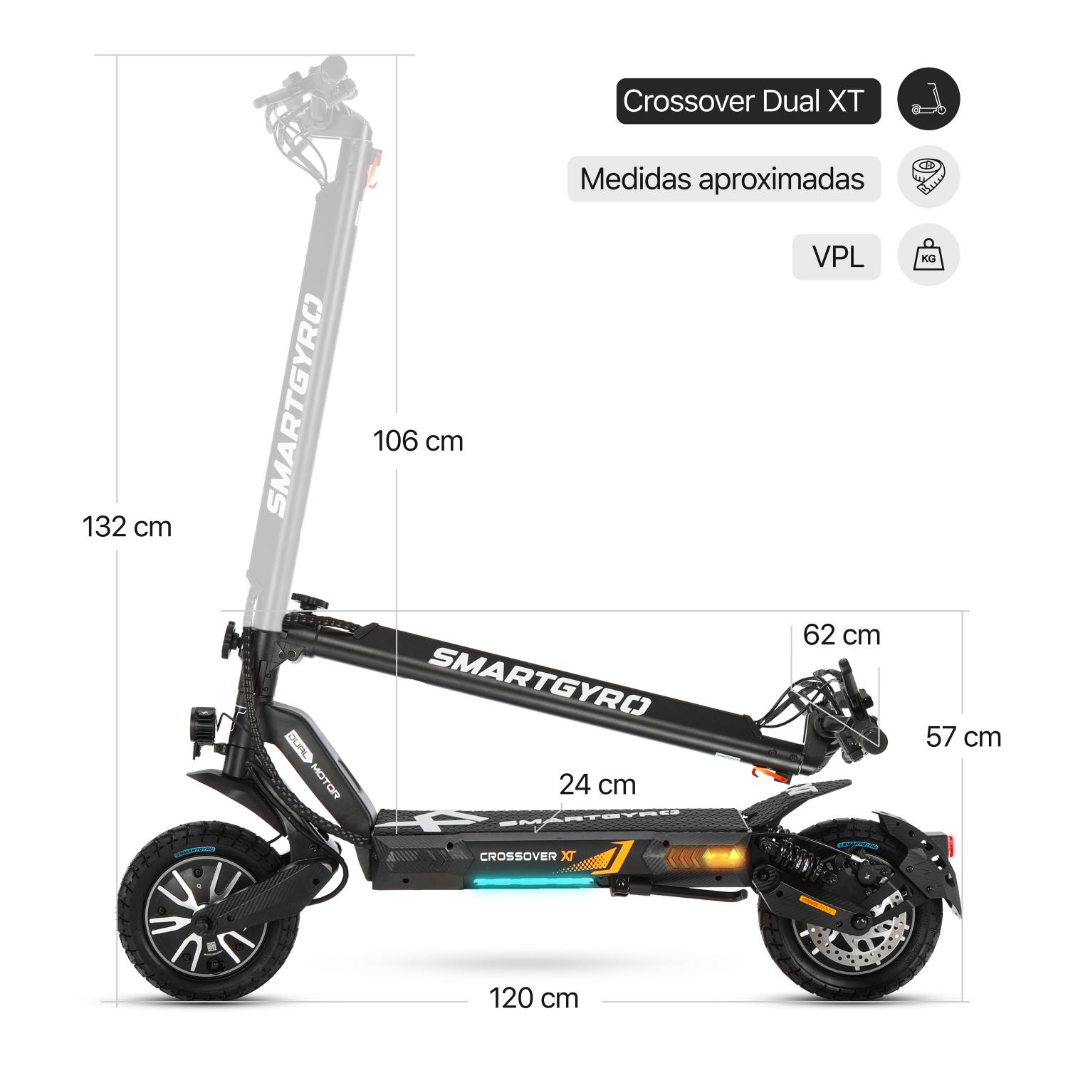 Patinete eléctrico CrossOver Dual XT - smartGyro (Homologado DGT) - foto 12