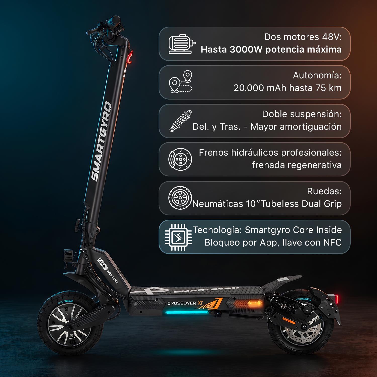 Patinete eléctrico CrossOver Dual XT - smartGyro (Homologado DGT) - foto 14