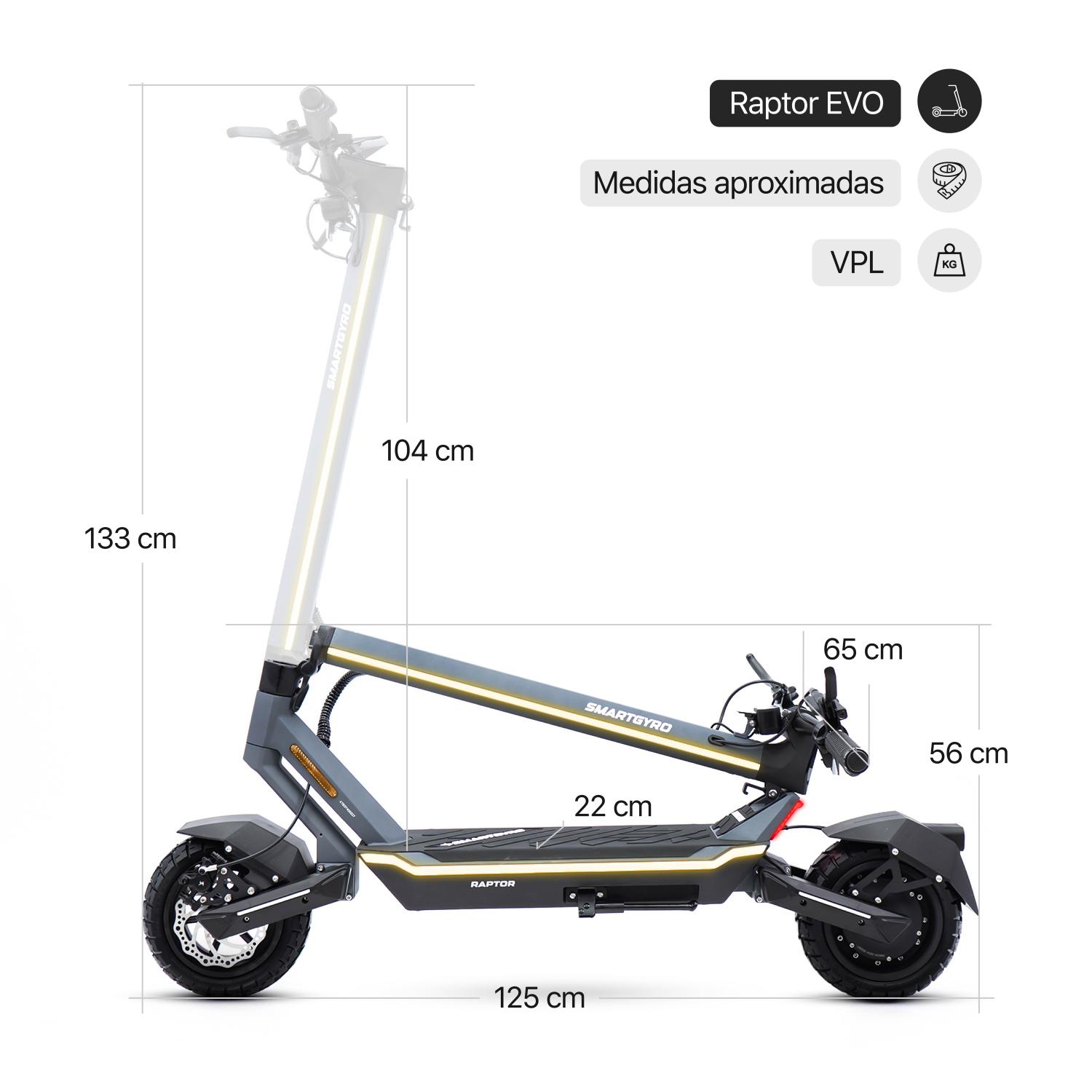 smartGyro Patinete eléctrico Raptor EVO - Reacondicionado Certificado SAT (Homologado DGT) - foto 10