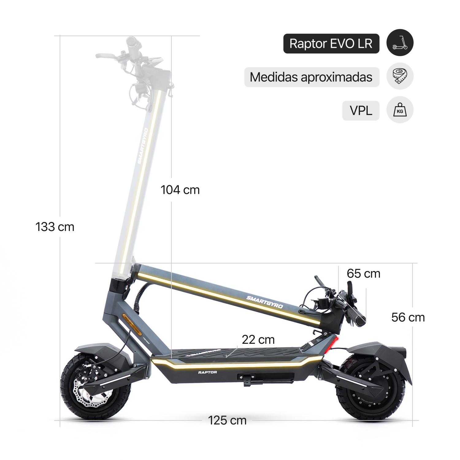 smartGyro Patinete eléctrico Raptor EVO LR - Reacondicionado Certificado SAT (Homologado DGT) - foto 27